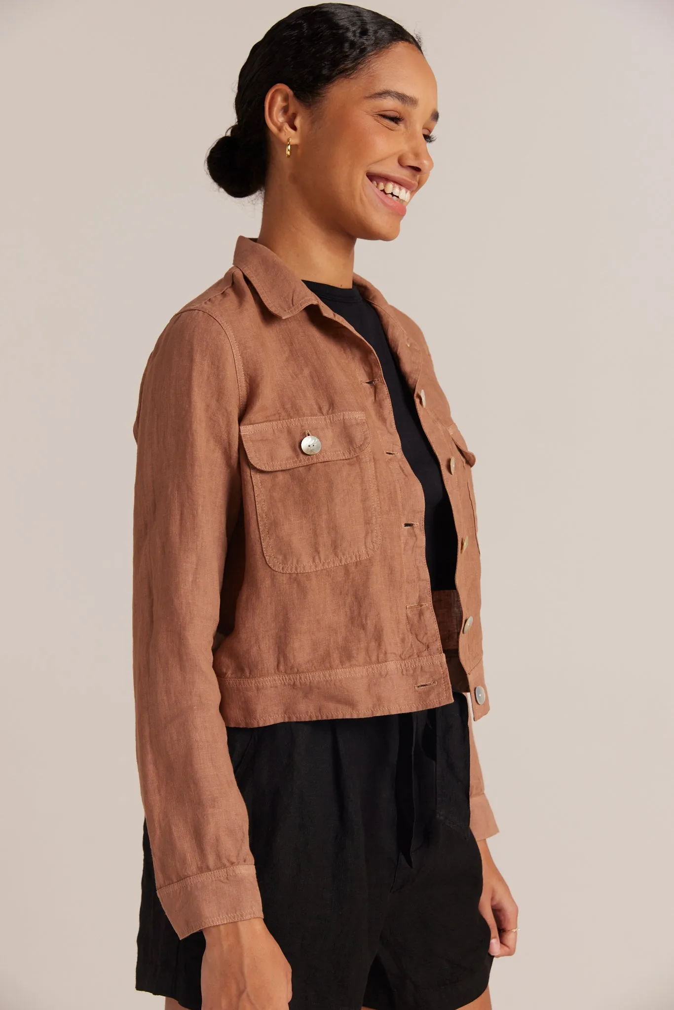 Utility Cropped Jacket - Desert Brown