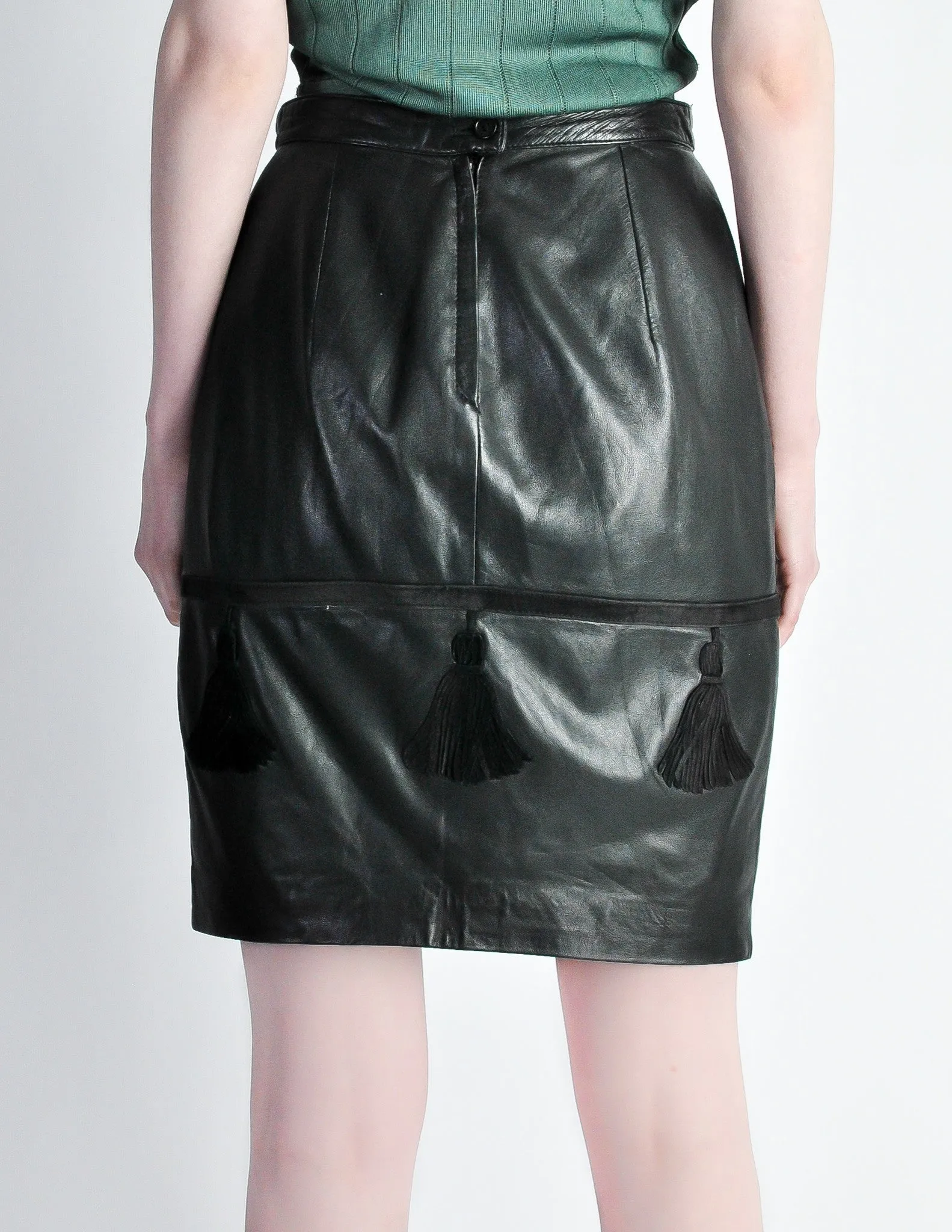 Valentino Vintage Leather Pencil Skirt