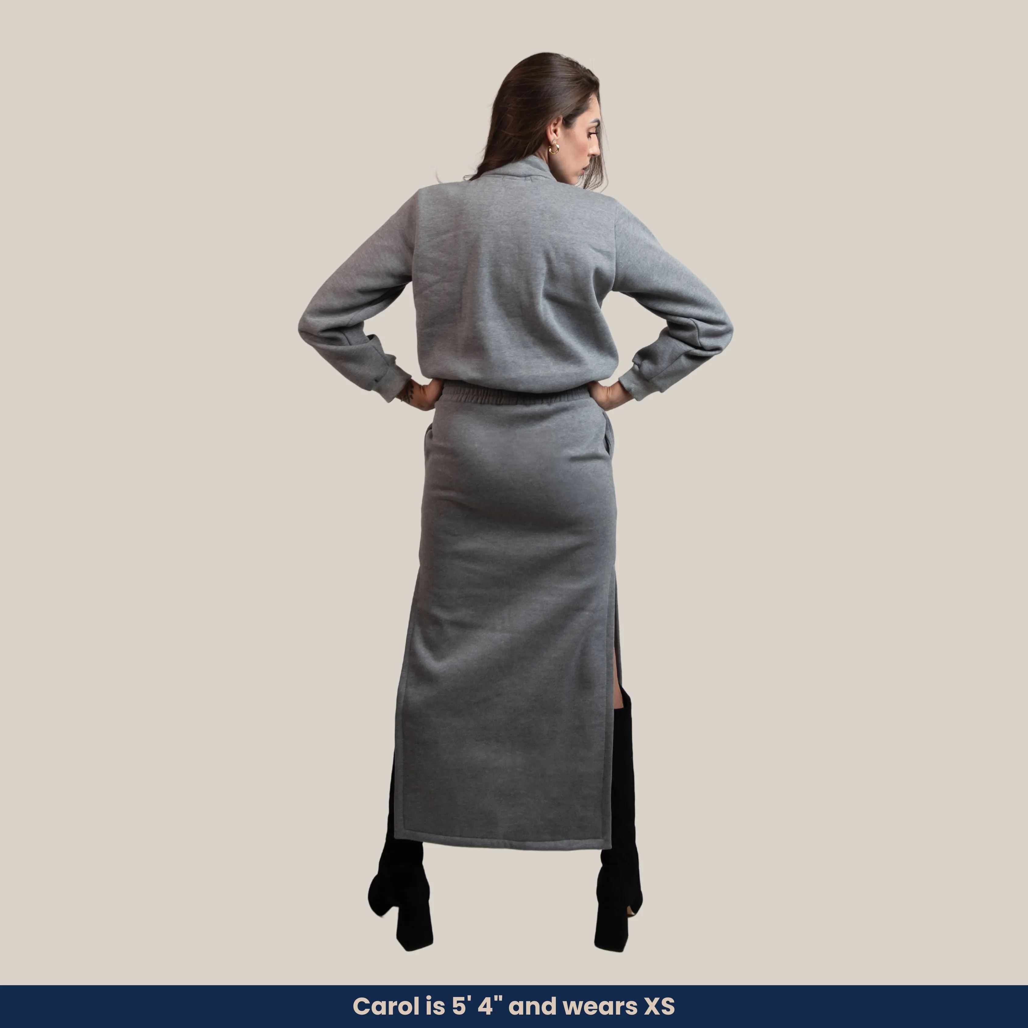 Victoria - Soft Fleece Long-Length Pencil Skirt