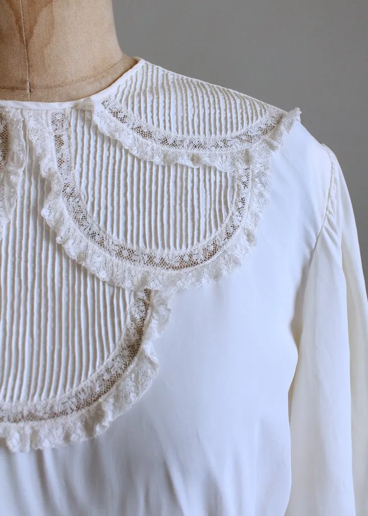 Vintage 1940s Rayon and Lace Poet Blouse