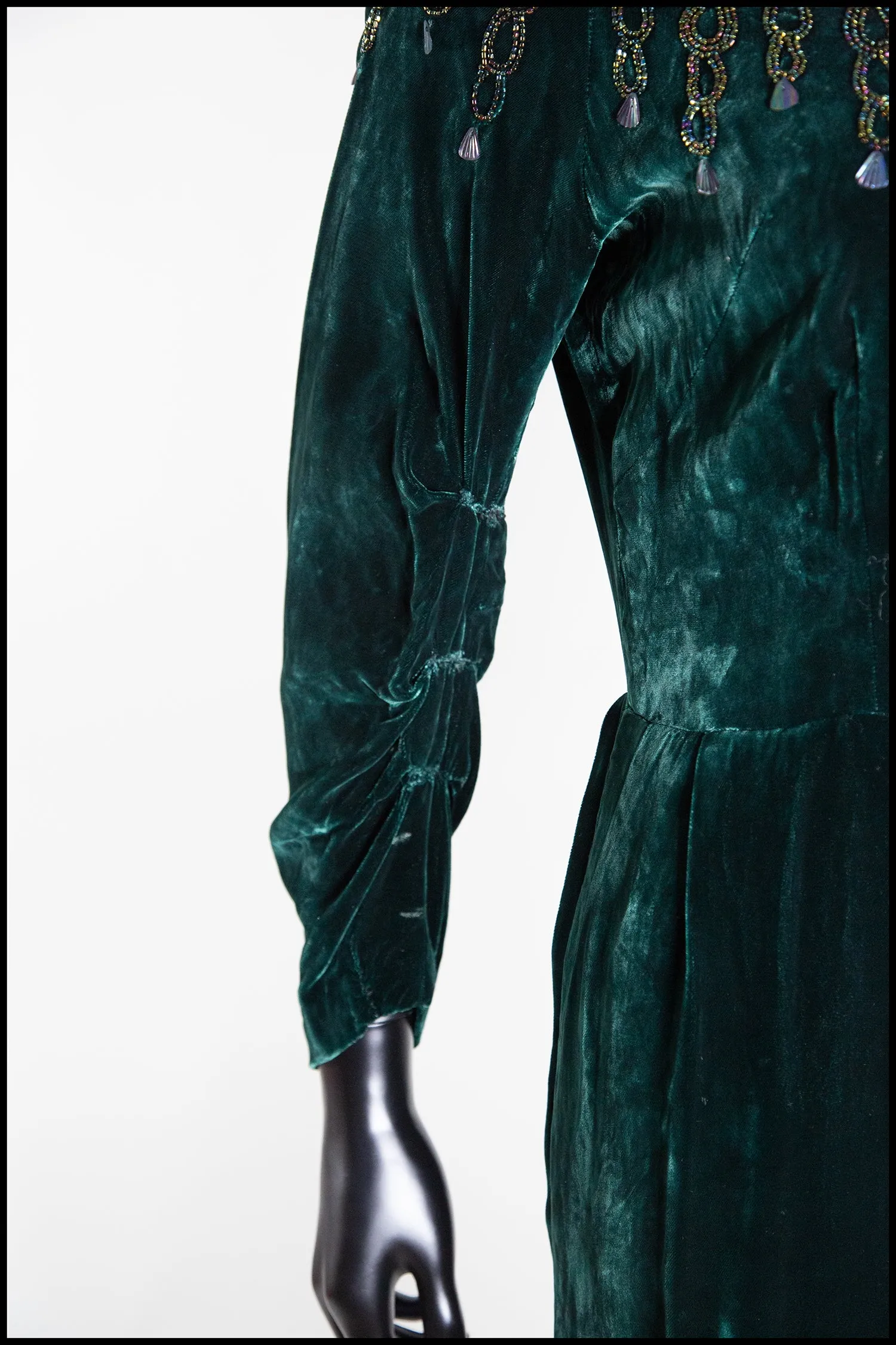 Vintage 1950s Green Velvet Dress