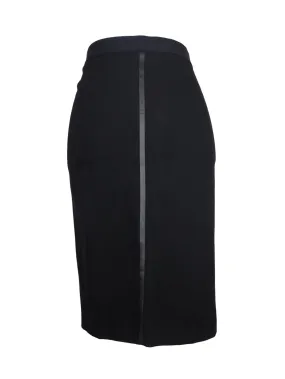 Vintage 2000s Y2K Cop Copine Designer Black Fitted Stretch Below-the-Knee Pencil Midi Skirt | 29-32 Inch Waist