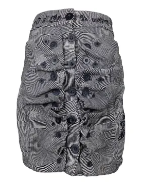 Vintage 2000s Y2K Desigual Avant-Garde Subversive Funky Button Fitted Above-the-Knee Pencil Mini Skirt | 30 Inch Waist