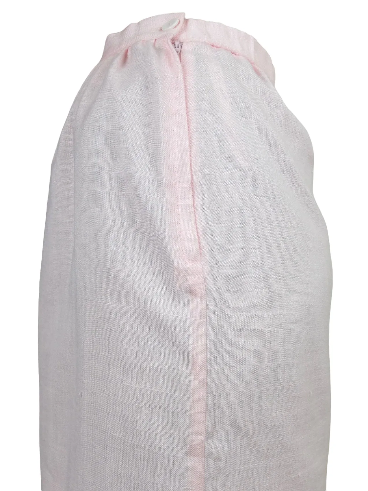 Vintage 60s Mod Pinup Rockabilly Pastel Pink Cotton & Wool Blend High Waisted Side Zip Straight Midi Pencil Skirt