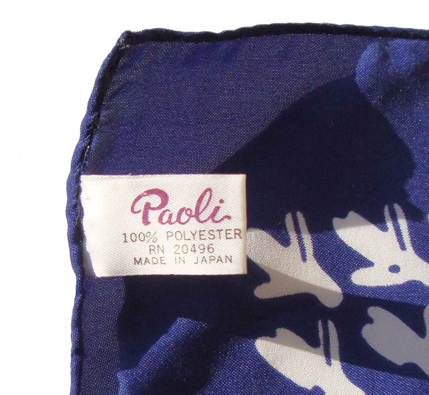 Vintage 60s Paoli Scarf Modernist Blue & White