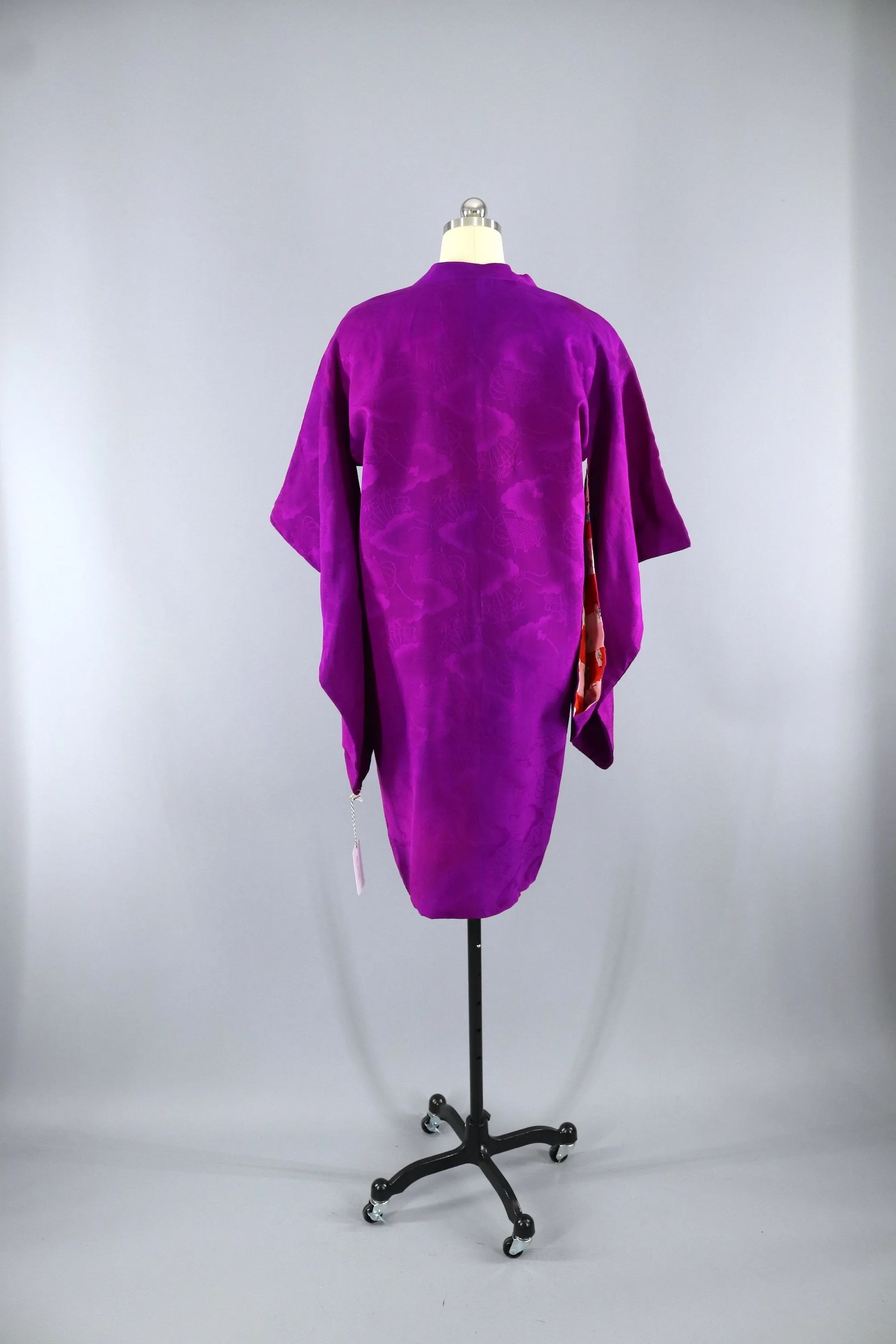 Vintage Magenta Purple Silk Kimono Jacket Michiyuki