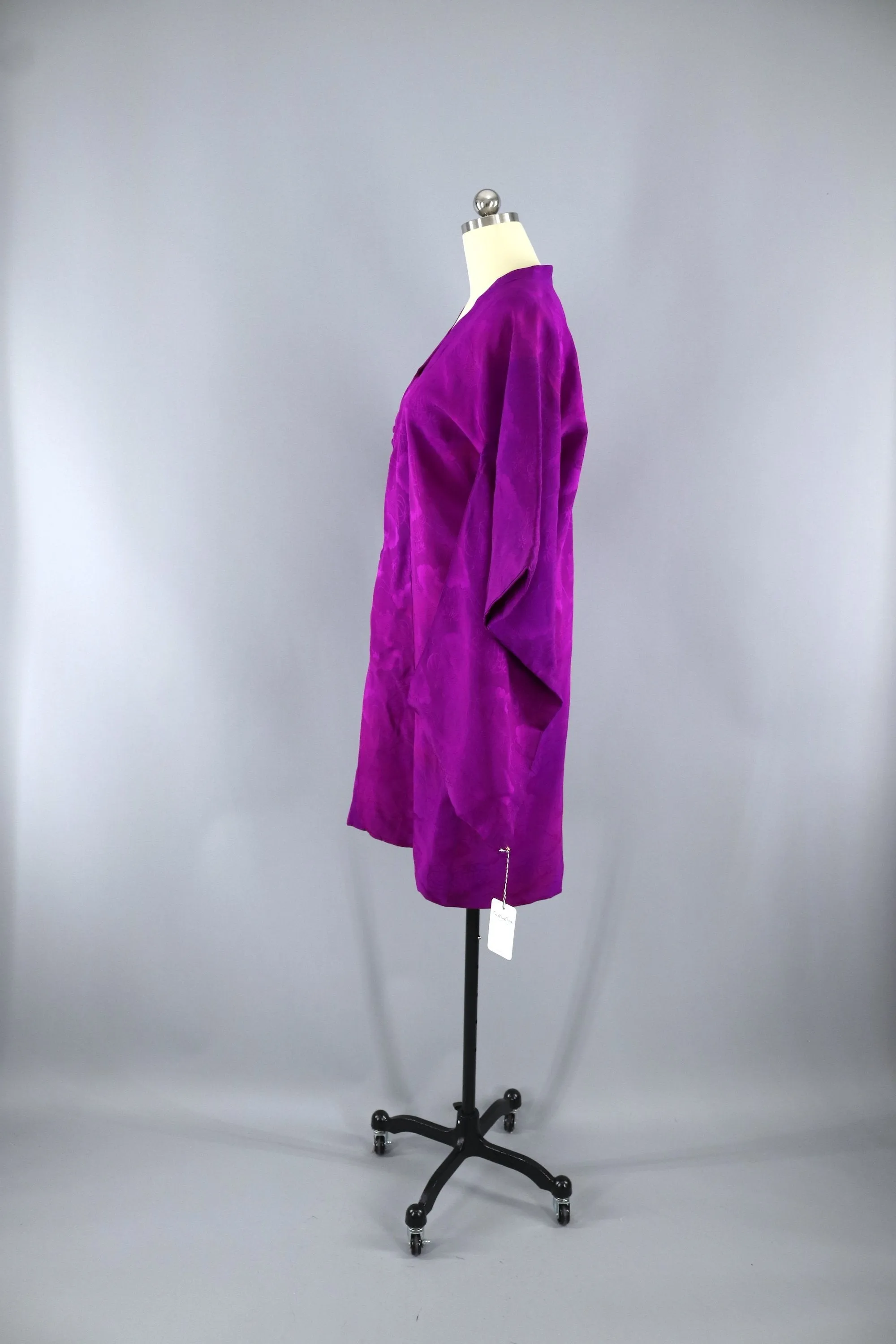 Vintage Magenta Purple Silk Kimono Jacket Michiyuki