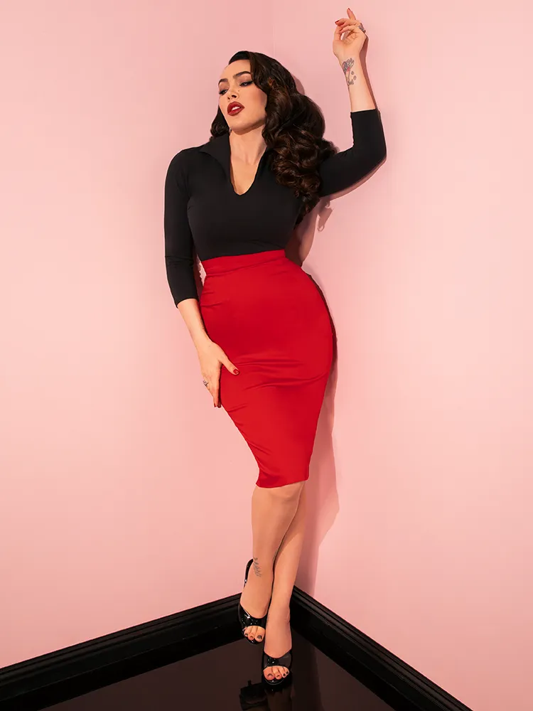 Vixen Pencil Skirt in Red - Vixen by Micheline Pitt