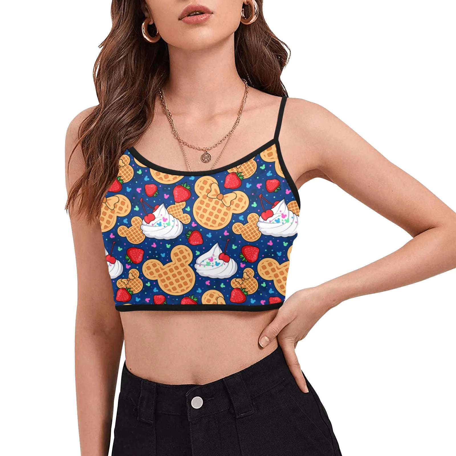 Waffles Women's Spaghetti Strap Crop Top