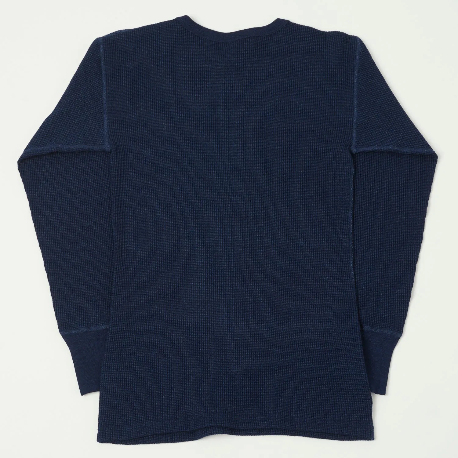 Warehouse & Co 5911 LS Waffle Knit Crew Neck Tee - Indigo