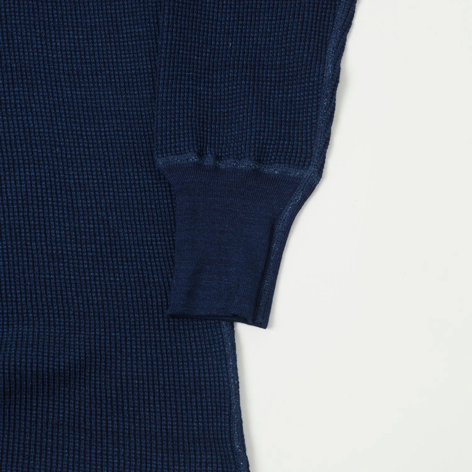 Warehouse & Co 5911 LS Waffle Knit Crew Neck Tee - Indigo