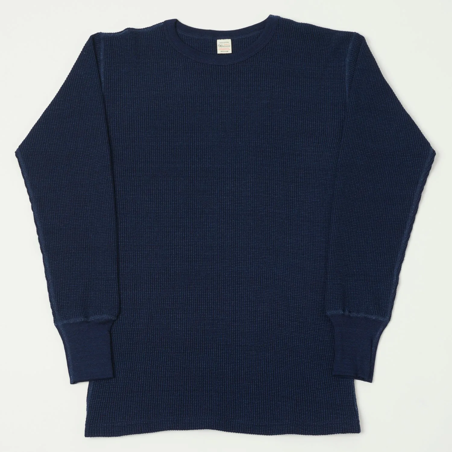 Warehouse & Co 5911 LS Waffle Knit Crew Neck Tee - Indigo