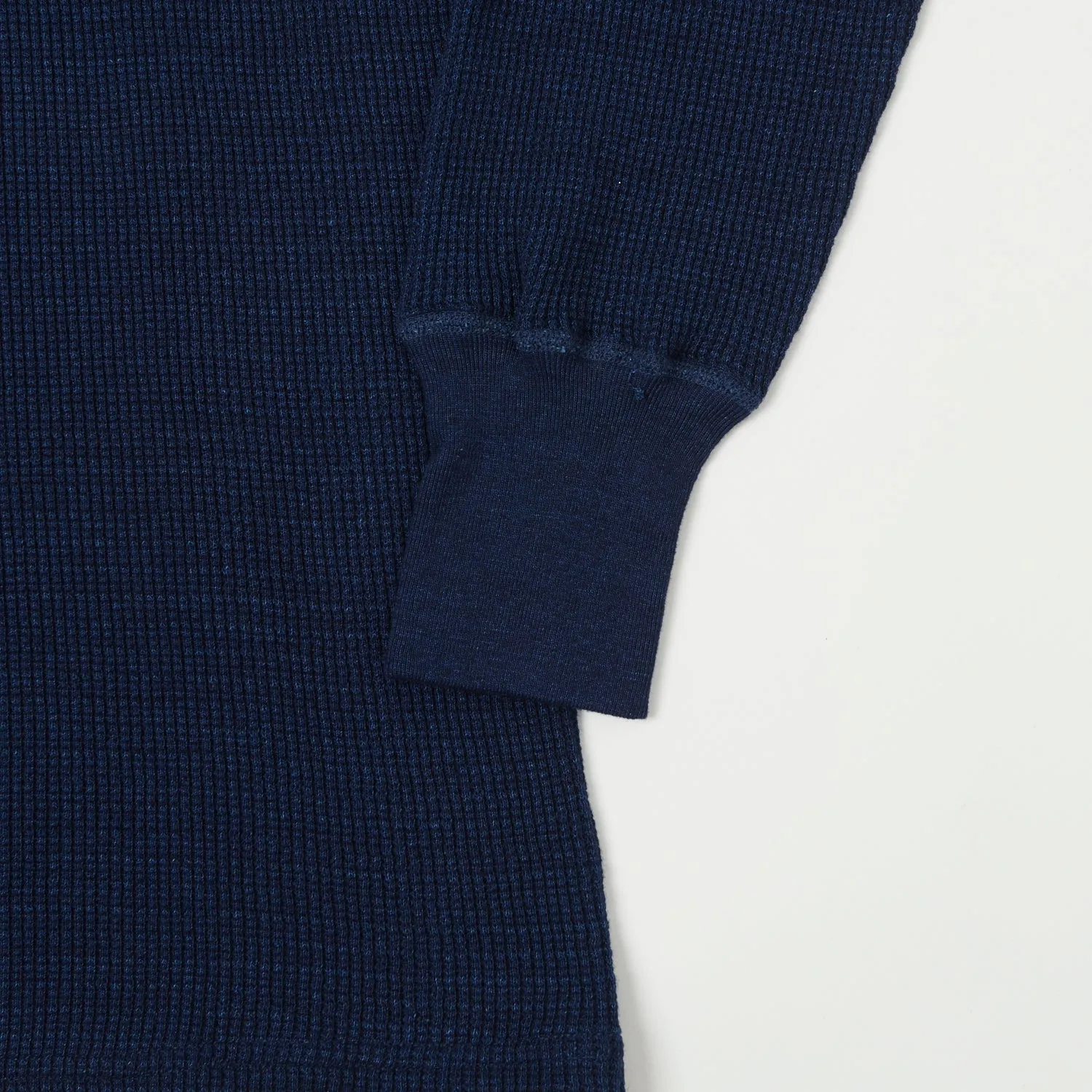 Warehouse & Co 5912 L/S Waffle Knit Henley - Indigo