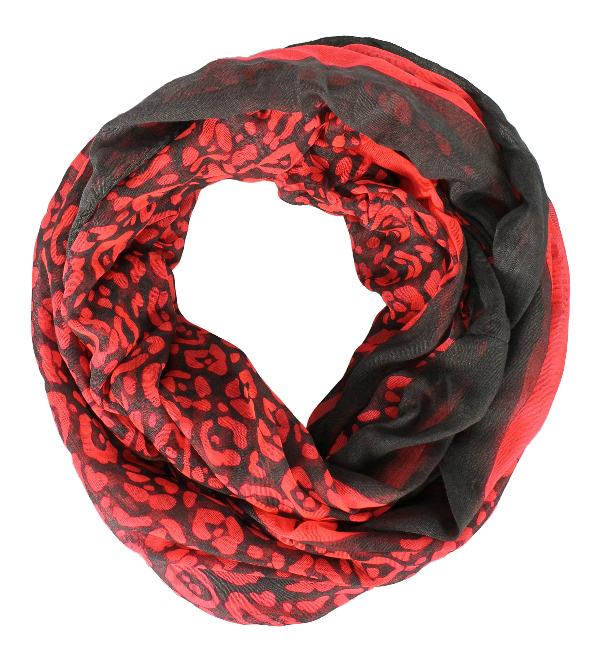 Wild Infinity Scarf Coral Scarf Red Scarf Cheetah Scarf Leopard Print Scarf Skull Print Scarf Coral Hot Pink