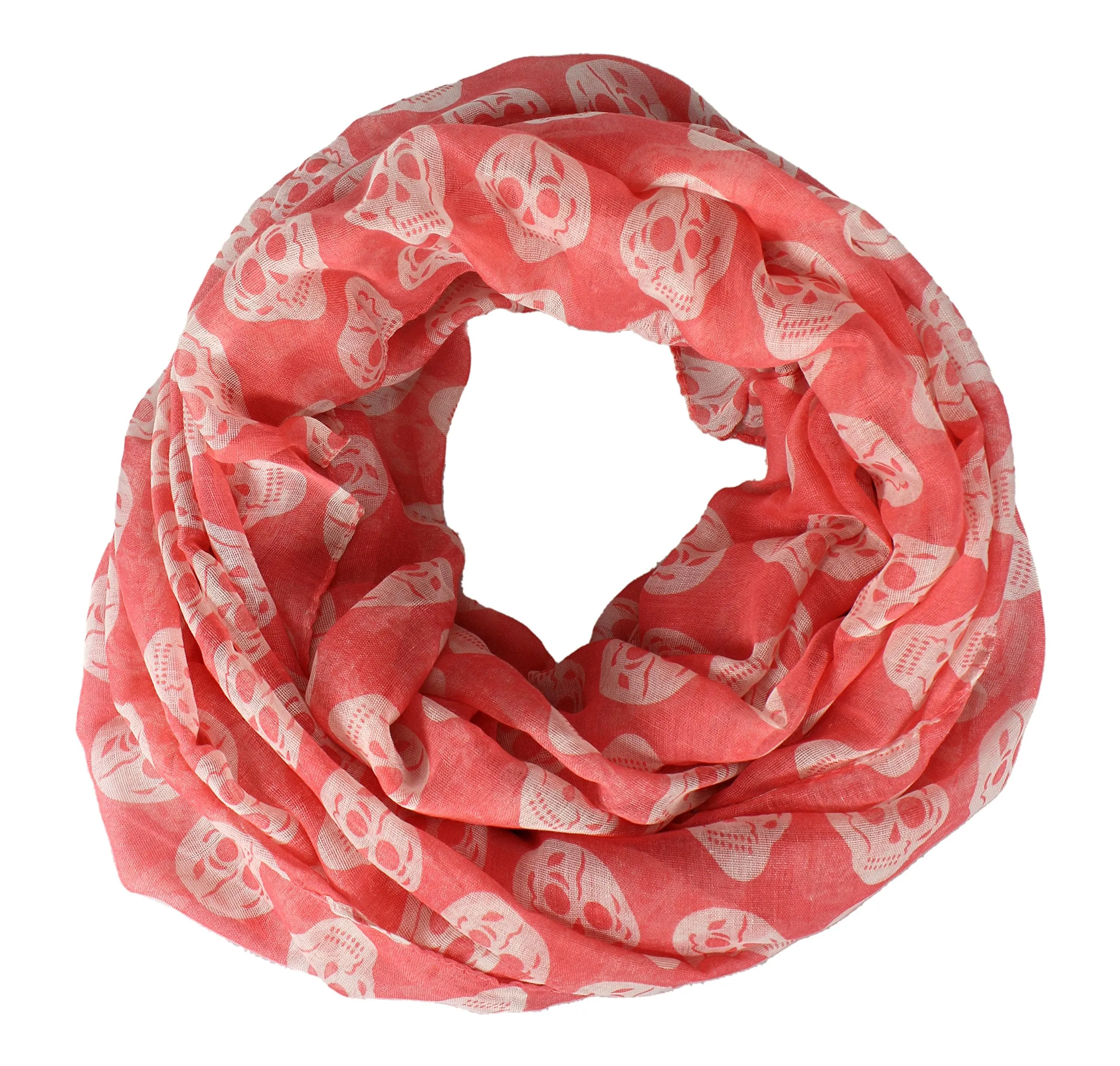 Wild Infinity Scarf Coral Scarf Red Scarf Cheetah Scarf Leopard Print Scarf Skull Print Scarf Coral Hot Pink