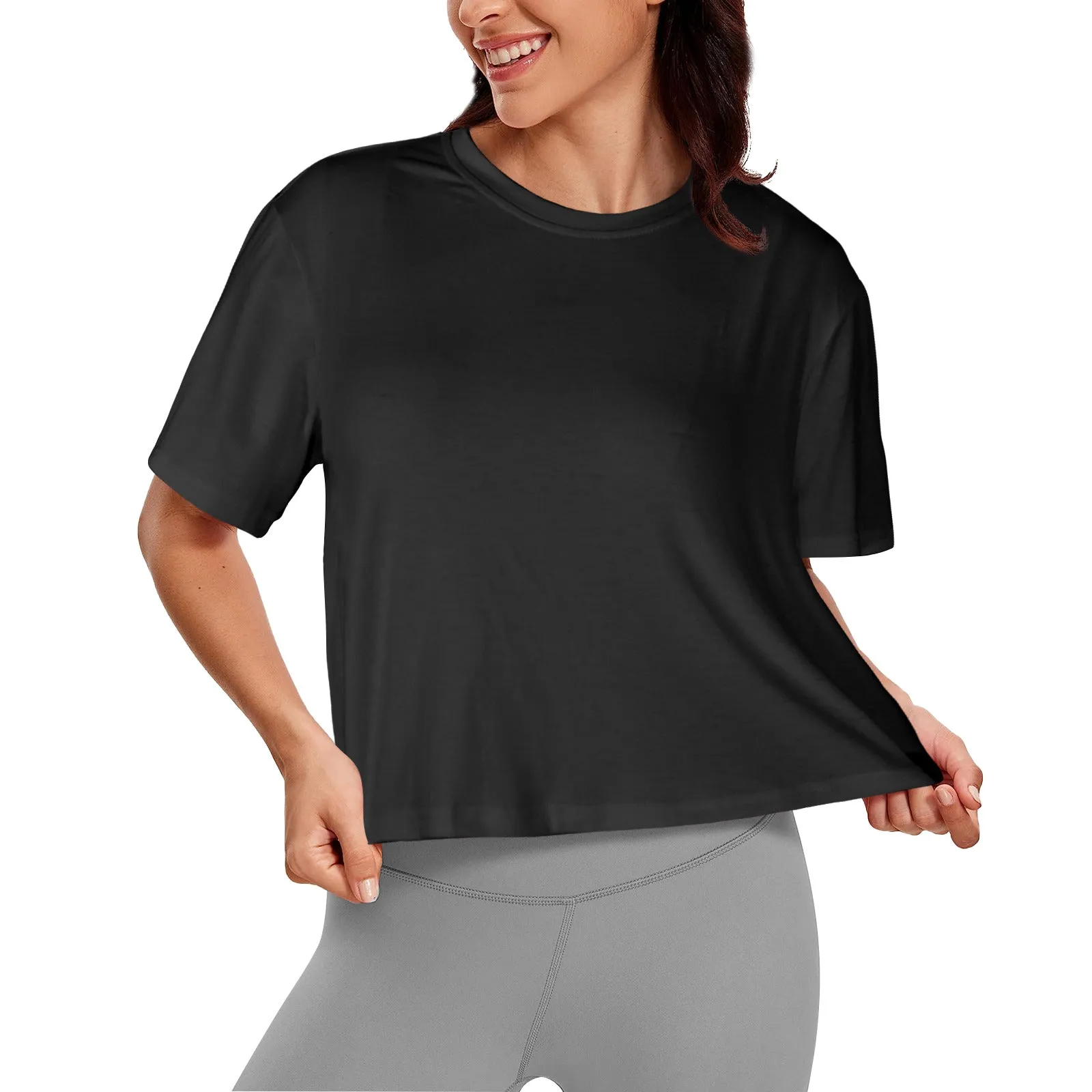 Women's Cropped T-Shirt Solids - Multiple Colors Available