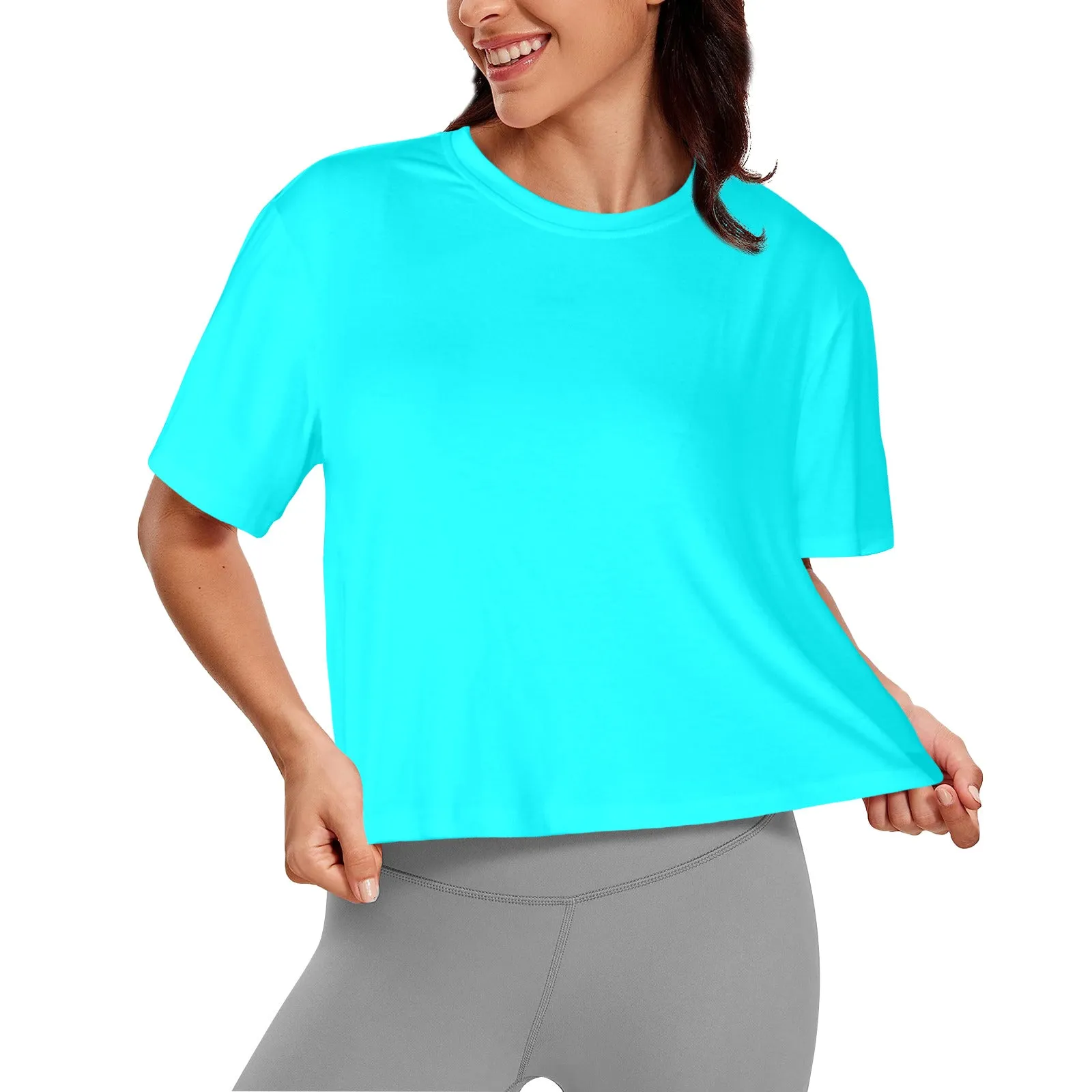 Women's Cropped T-Shirt Solids - Multiple Colors Available