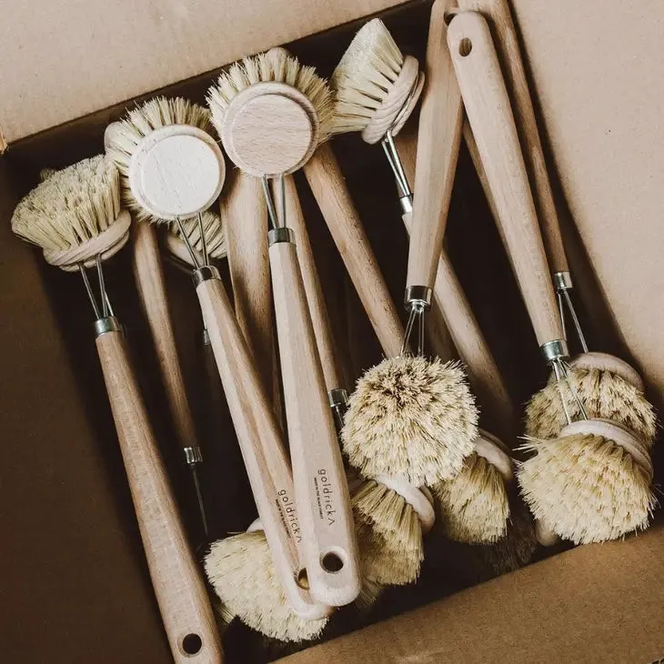 Wooden Dish Brush | Plant-Based Bristles - by Goldrick