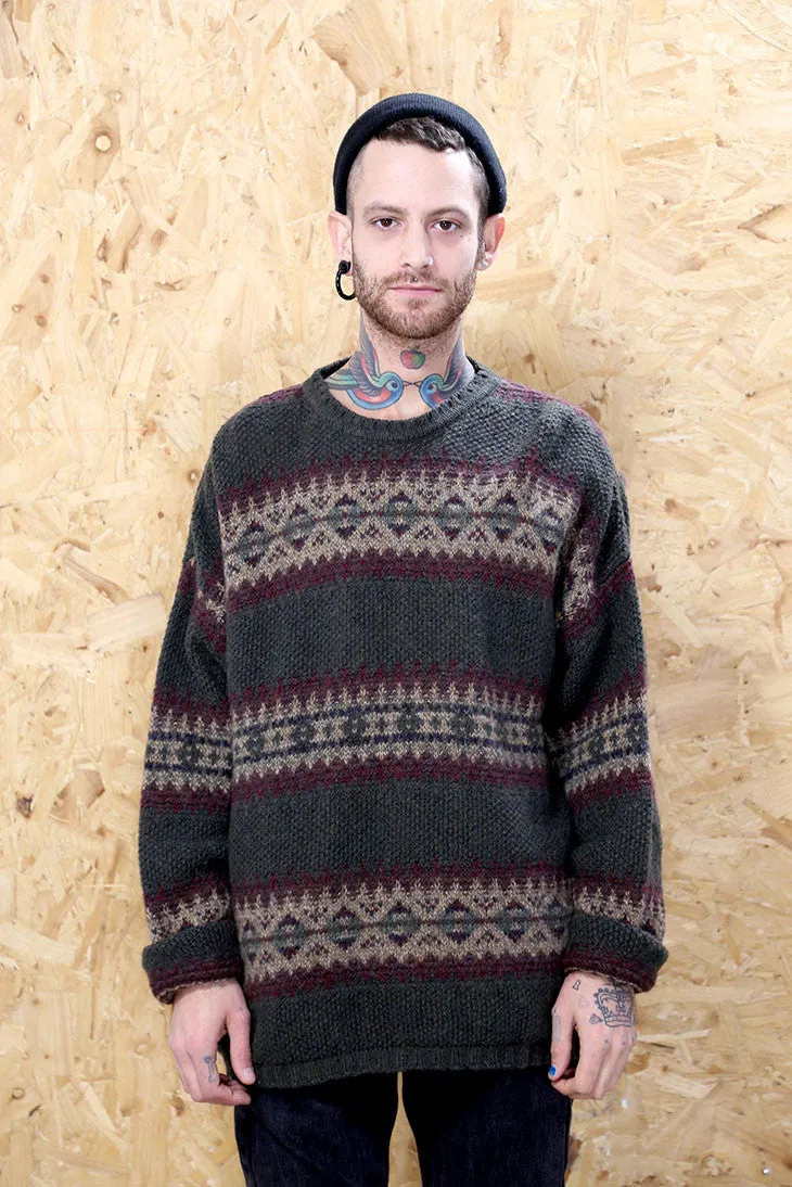 Woolrick Green Patterned Jumper