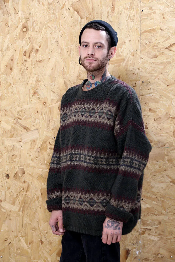 Woolrick Green Patterned Jumper