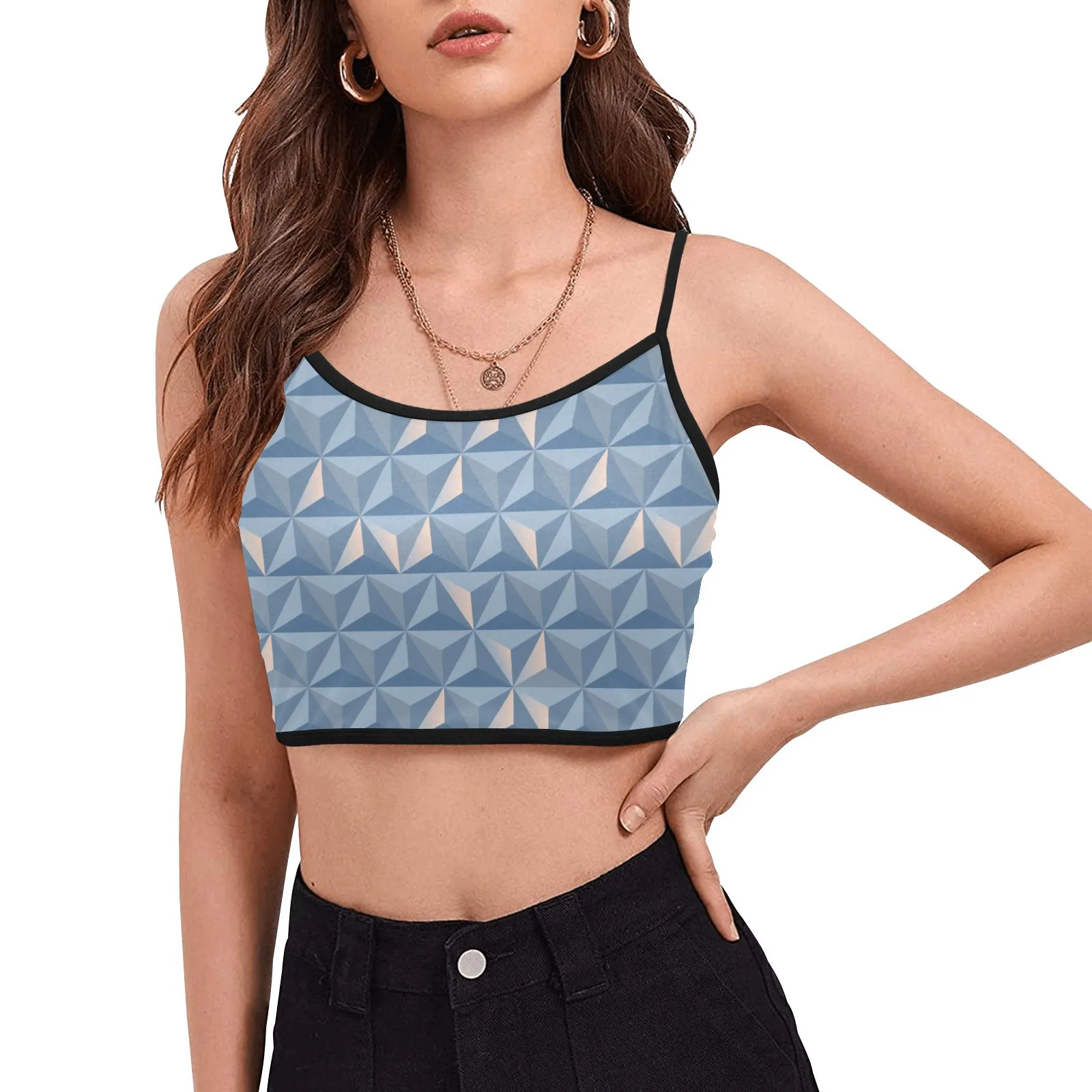 World Traveler Women's Spaghetti Strap Crop Top