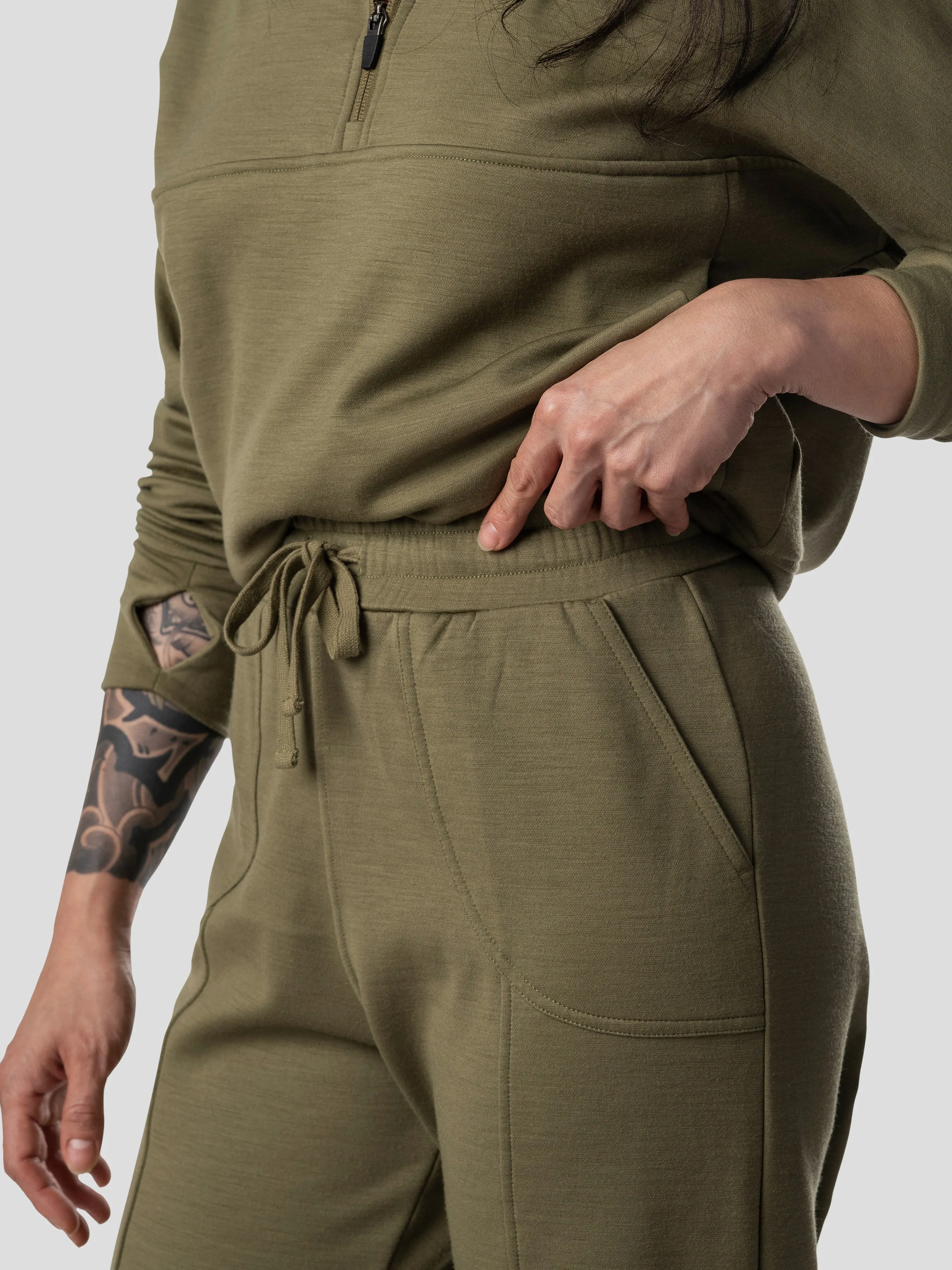 W's Barton Fleece Pant - Military Green