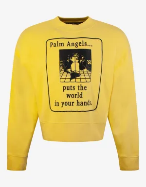 Yellow World In Hands Oversized Sweatshirt