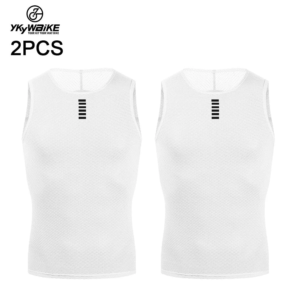 YKYW Men's Cycling Base Layer Vest Sleeveless Quick Dry Compression 50  UV Protection 2 Pc 6 Color Sets